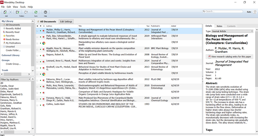 Mendeley Screnshot 1