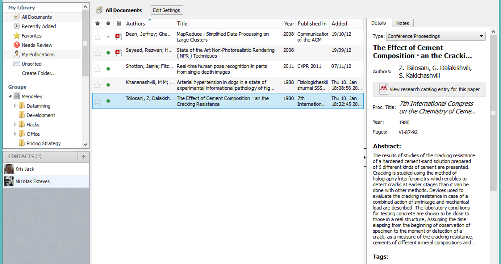 Mendeley Screnshot 3